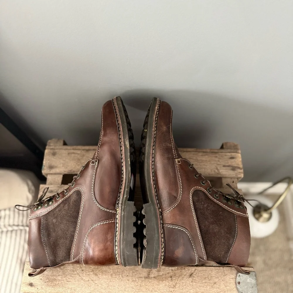 Johnston‎ & Murphy Barrett Moc Toe boots in brown leather Size 11.5 A32